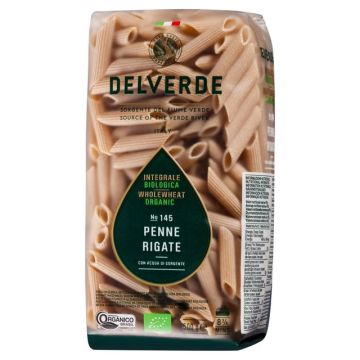 Delverde Wholewheat Organic Penne, 500g
