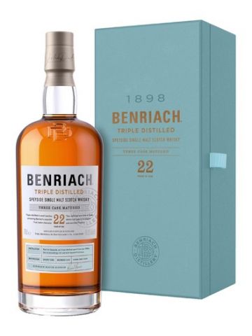 Benriach 22yo triple distilled Speyside Single Malt Scotch Whisky in Gift Box, 70cl