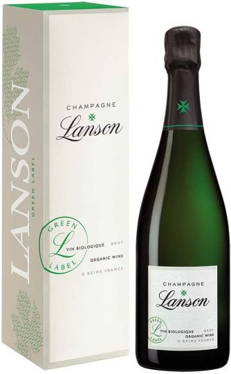 Lanson Green Label 'Organic Cuvee' Brut Non Vintage Wine in Gift Box, 75cl