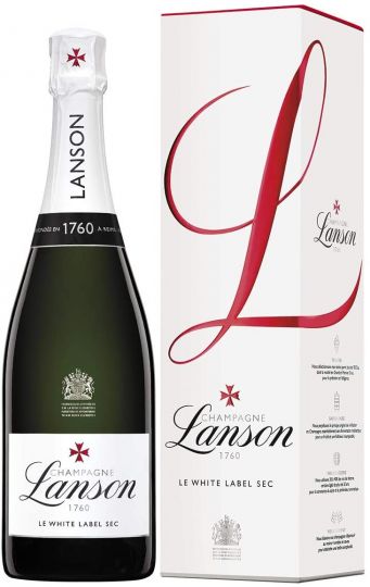 Lanson Le White Label Sec White Wine in Gift Box, 75cl