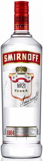 Smirnoff Red Label Vodka, 1L, 37.5% ABV