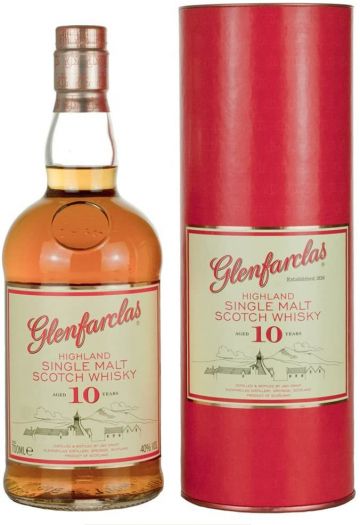 Glenfarclas Highland Single Malt Scotch 10 Year Old Whisky in Gift Pack, 70cl