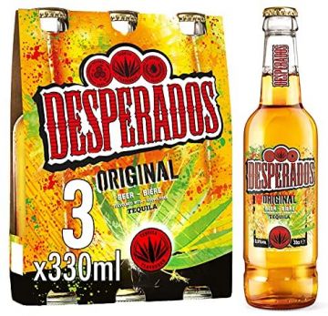 Desperados Original Beer-Biere Flavoured with-Aromatisee Tequila Beer, 33cl (Case of 12)