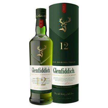 Glenfiddich 12 Year Old Single Malt Scotch Whisky in Gift Box, 70cl