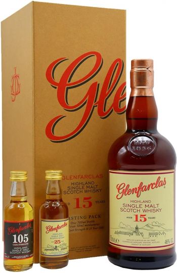 Glenfarclas - Limited Edition Gift Pack + 2 x 5cl - 15 year old Whisky, 70cl