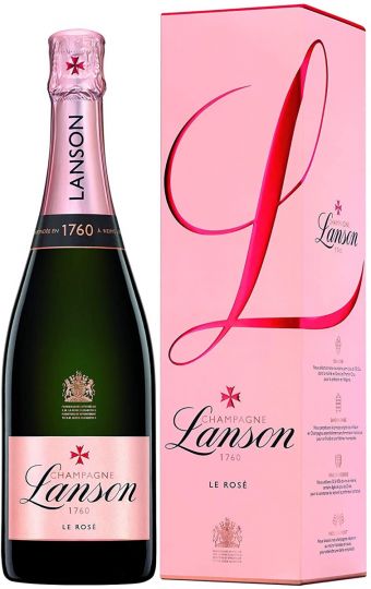 Lanson Rose Label Brut NV Champagne in Gift Box, 75cl