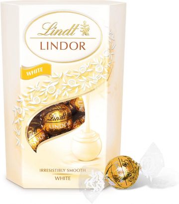Lindt Lindor White Chocolate Truffles Box - approx. 16 Balls, 200g 