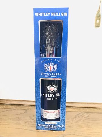 Whitley Neill Connoisseur'S Cut London Dry Gin with a Crystal Highball Glass, 70cl