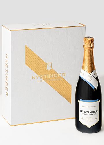 Nyetimber English Sparkling Wine Gift set with two branded glasses in a Gift Box, 75cl