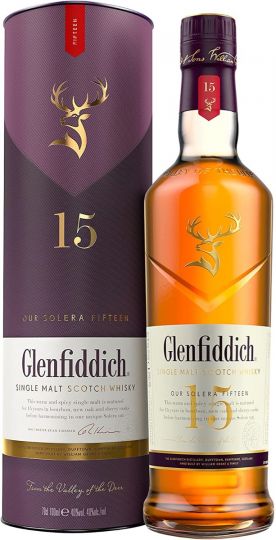 Glenfiddich 15 Year Old Single Malt Scotch Whisky in Gift Tin,70cl
