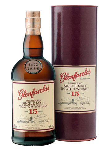 Glenfarclas Highland Single Malt Scotch 15 Year Old Whisky in Gift Pack, 70cl
