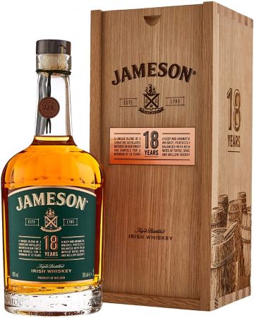 Jameson 18 Year Old Blended Whiskey, 70 cl with Wooden Box Edition