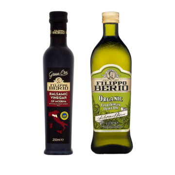 Filippo Berio Combo 01 Gran Cru Balsamic Vinegar 250ml & 01 Organic Olive Oil 1ltr