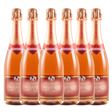 6 Bottles of Champagne Brugnon Dry Brut Rose NV, 75cl