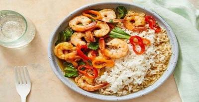 Sweet & Spicy Prawn Curry with Lemongrass Rice